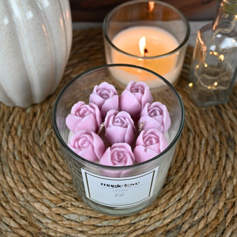 Świeca sojowa duże tulipany różowe