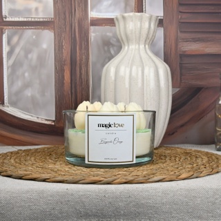 Świeca sojowa duży bukiet białych tulipanów