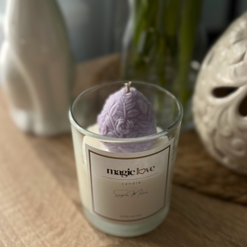 Świeca sojowa fioletowe Wielkanocne jajko