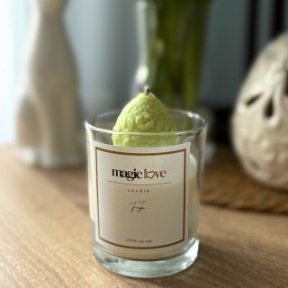 Świeca sojowa zielone Wielkanocne jajko