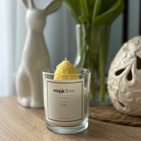 Świeca sojowa żółte Wielkanocne jajko