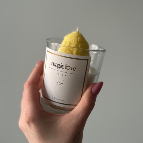 Świeca sojowa żółte Wielkanocne jajko