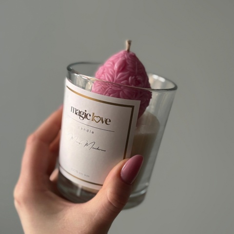 Świeca sojowa różowe Wielkanocne jajko